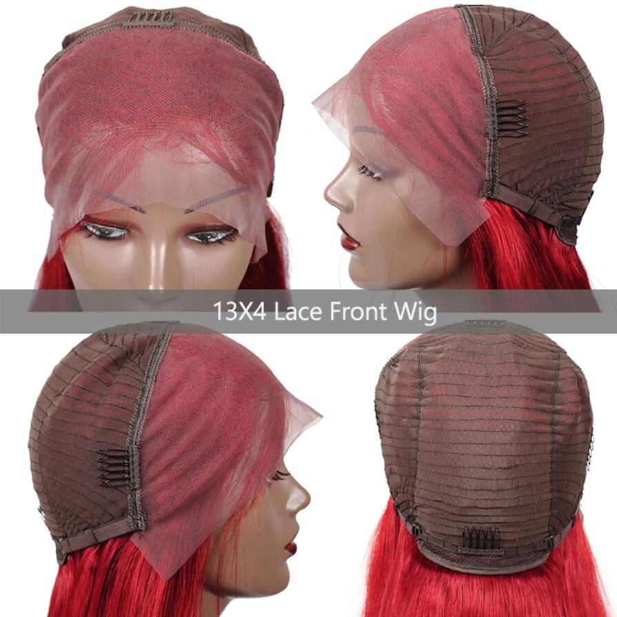 Red Color 13x6 Body Wave Hair Wig HD Lace Front Wigs Human Hair Pre Plucked With Baby Hair Glueless Wigs