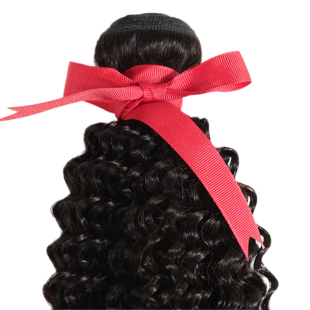 QVR Kinky Curly Human Hair Weaves 1 Bundle