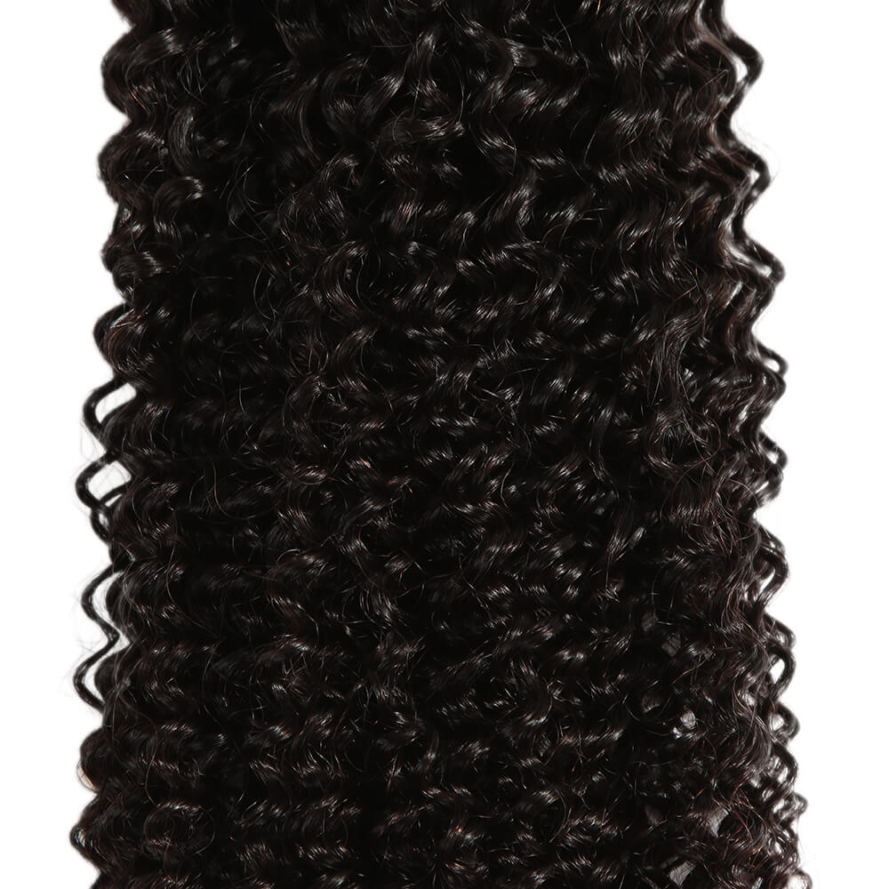QVR Kinky Curly Human Hair Weaves 1 Bundle