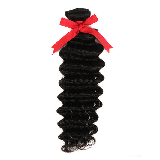QVR Deep Wave Human Hair Weaves 1 Bundle