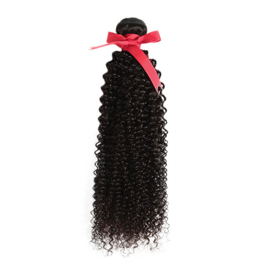 QVR Kinky Curly Human Hair Weaves 1 Bundle