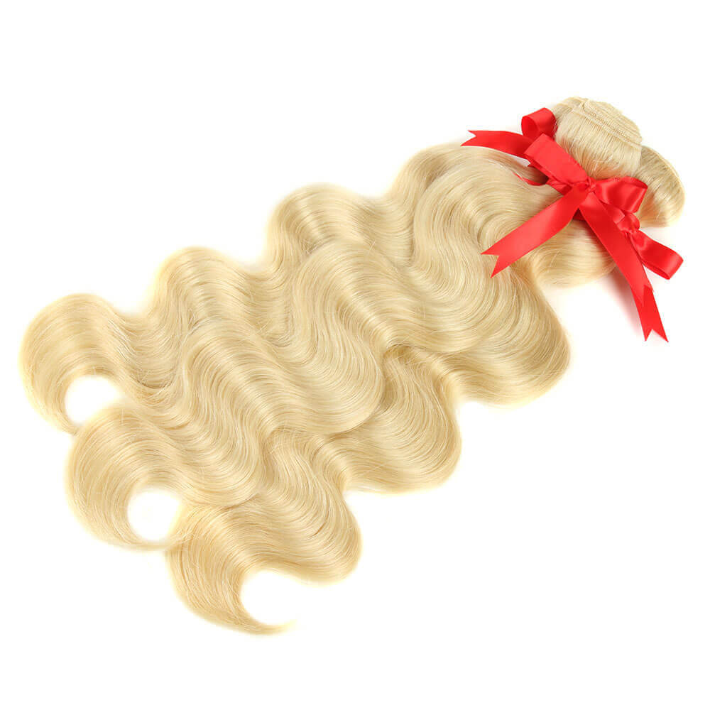QVR Russian Blonde Body Wave Virgin Human Hair 3 Bundles