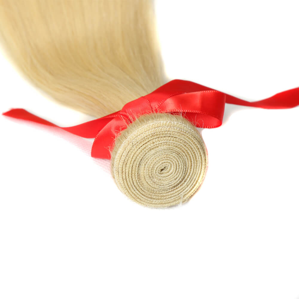 QVR Virgin Human Hair Straight Hair Blonde Bundle 1pc