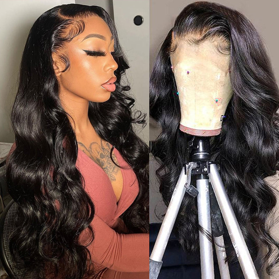 QVR Glueless 4x4 HD Lace Closure Wig Body Wave Ultra-thin 13x4 HD Lace Frontal Wig Pre-plucked