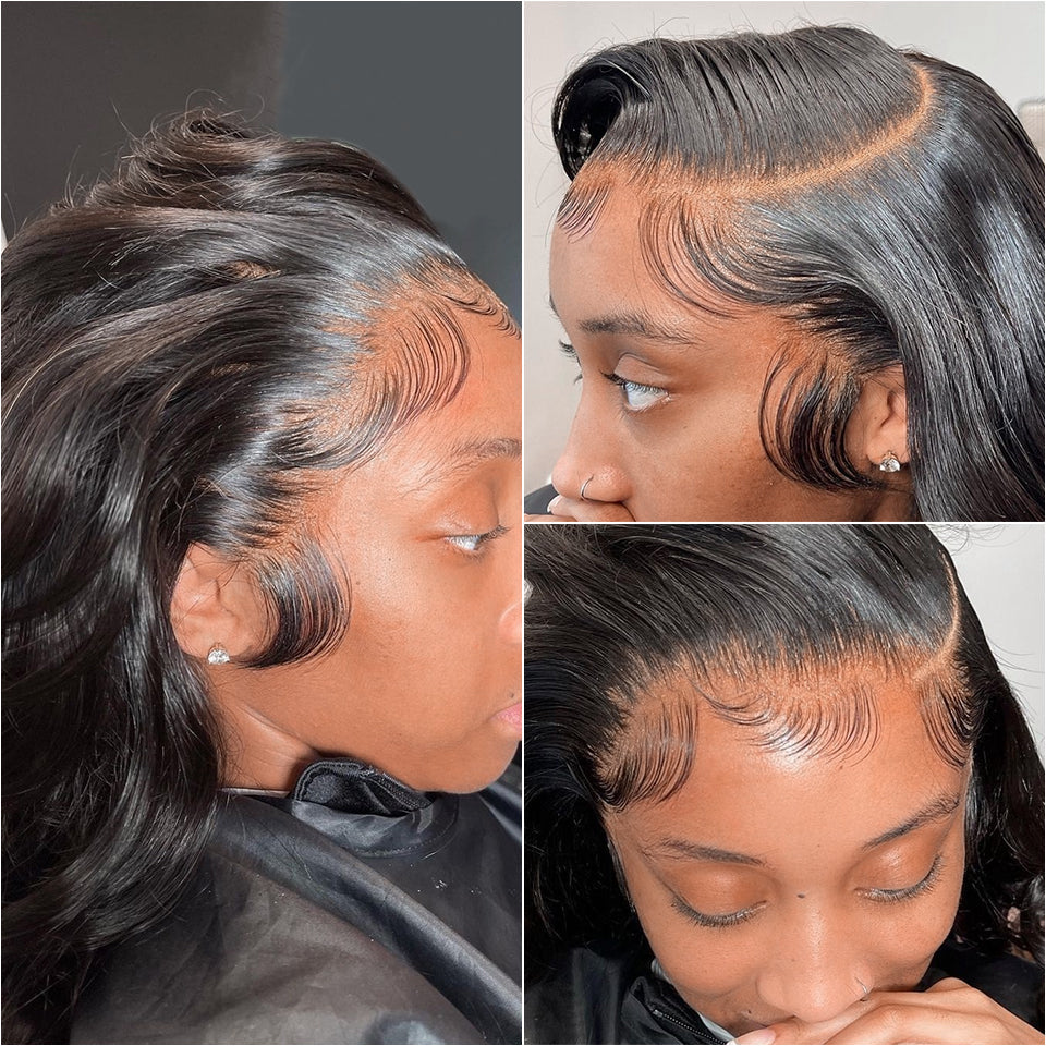 QVR Glueless 4x4 HD Lace Closure Wig Body Wave Ultra-thin 13x4 HD Lace Frontal Wig Pre-plucked