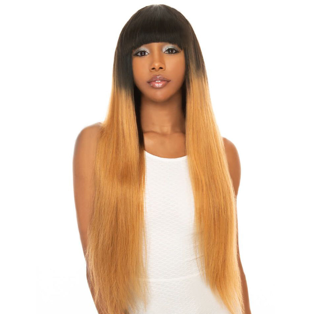 QVR Remy Human Hair 3 Bundles Straight Hair T1B/27