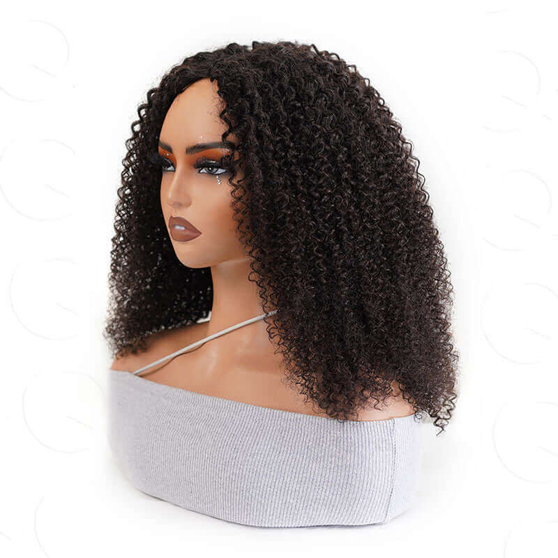 Flash Sale|QVR Kinky Curly V Part Wigs Human Hair Beginner Friendly