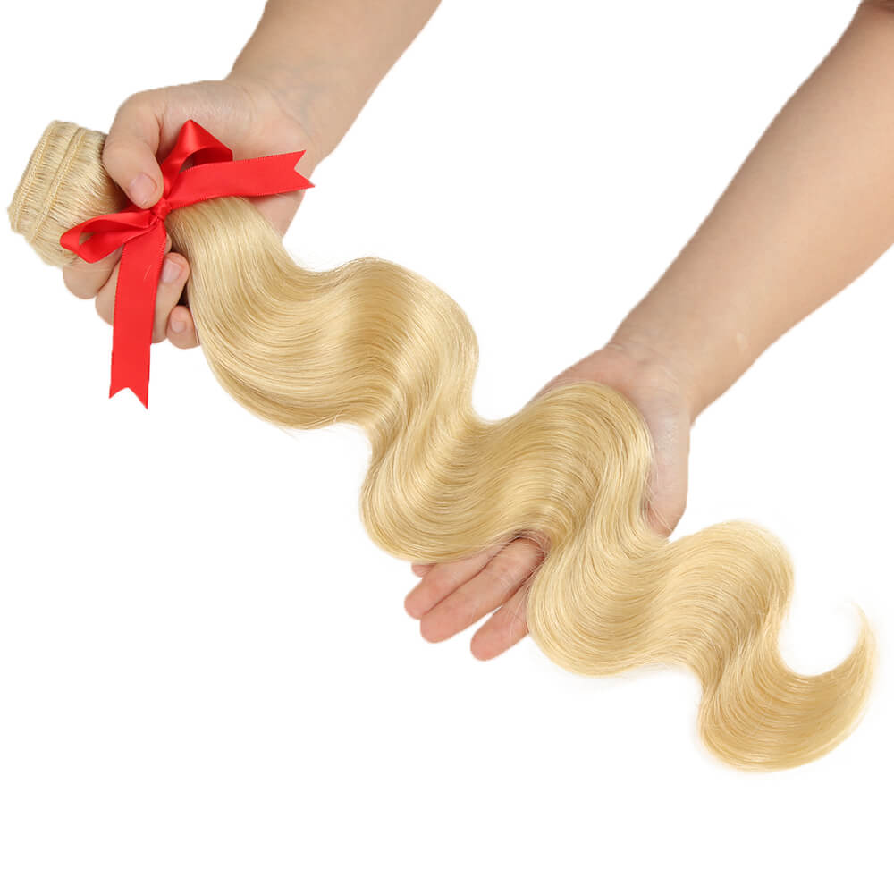 QVR Virgin Human Hair Body Wave Blonde Bundle 1pc