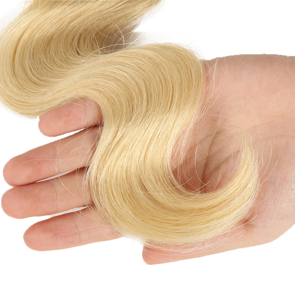 QVR Virgin Human Hair Body Wave Blonde Bundle 1pc