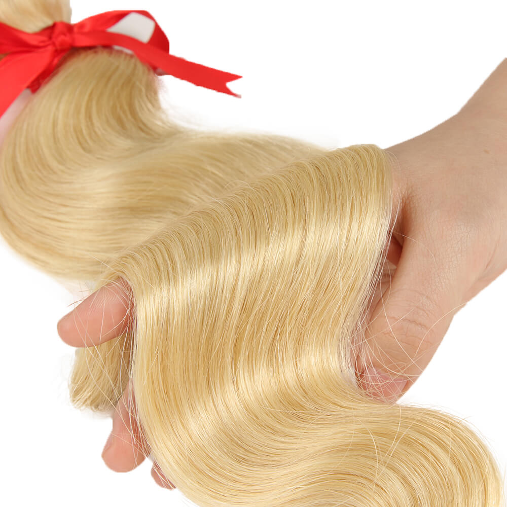 QVR Virgin Human Hair Body Wave Blonde Bundle 1pc