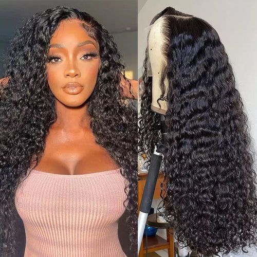 QVR HD Lace Water Wave 13x4 Lace Frontal Wig 180% Human Hair Wig With Baby Hair