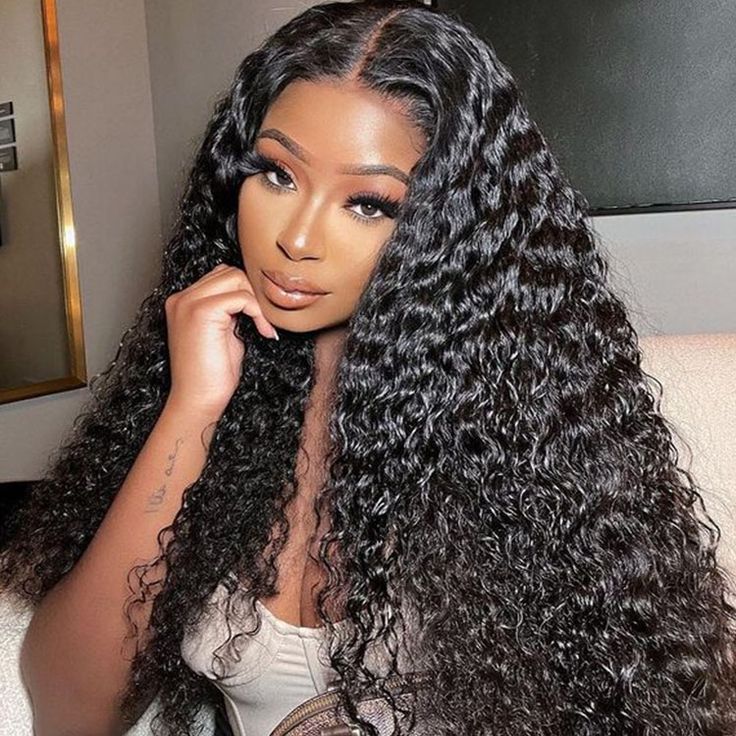 QVR HD Lace Water Wave 13x4 Lace Frontal Wig 180% Human Hair Wig With Baby Hair