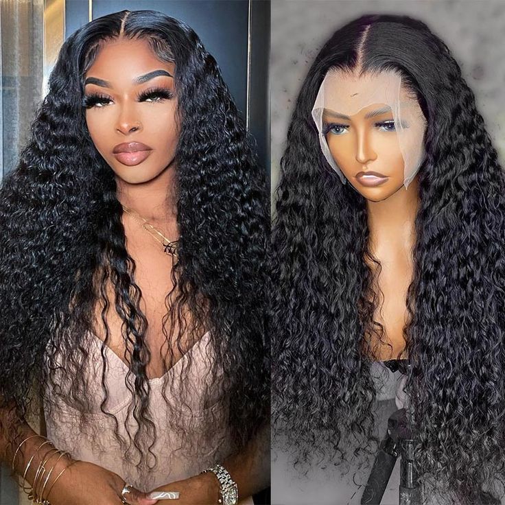 QVR HD Lace Water Wave 13x4 Lace Frontal Wig 180% Human Hair Wig With Baby Hair