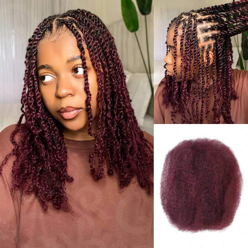 B3G1| QVR Mix Colors Color Afro Kinky Bulk Human Hair