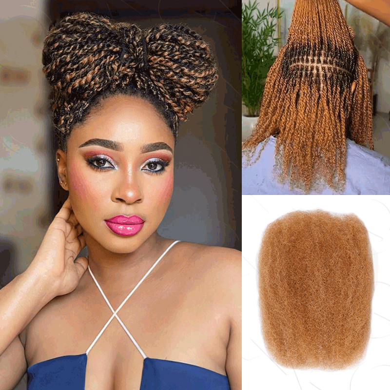 QVR 1 Pack Dark Brown Afro kinky Bulk Human Hair