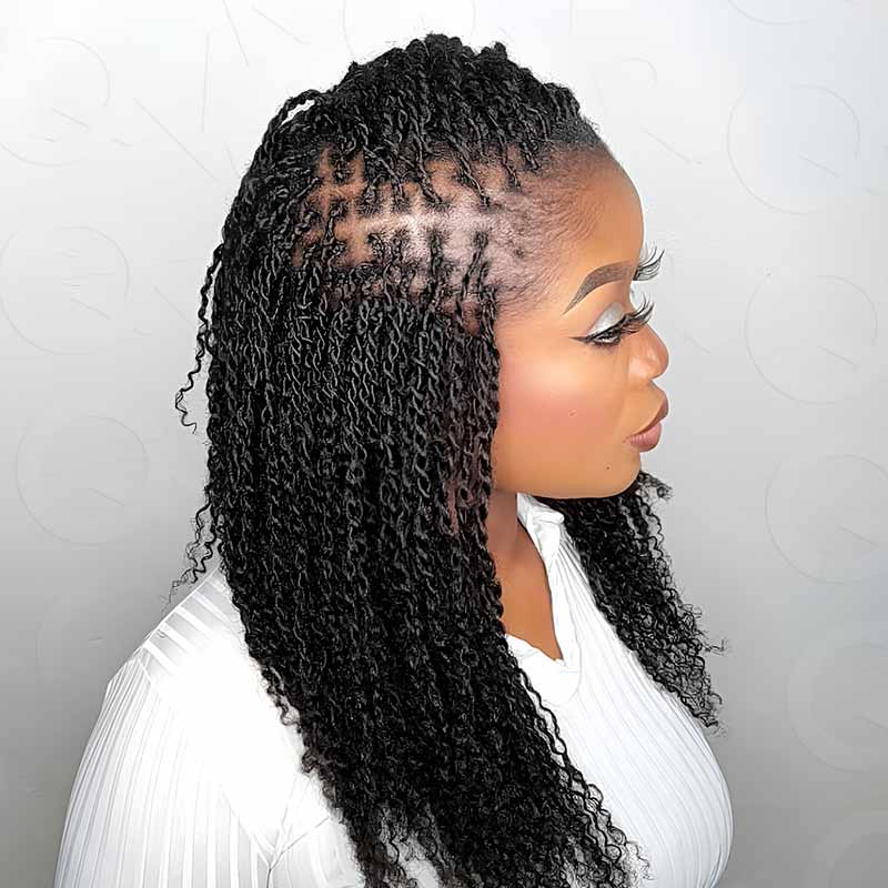QVR 1 Pack Natural Black Afro kinky Bulk Human Hair