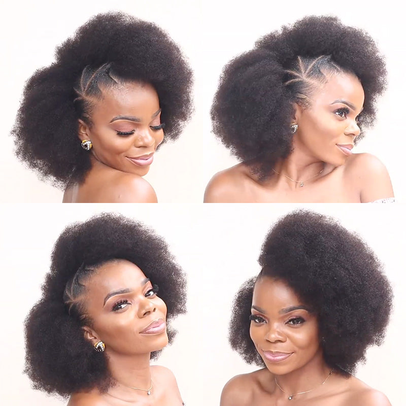 QVR Type 4C Afro Kinky Bulk Braiding Human Hair Extensions For Black Women