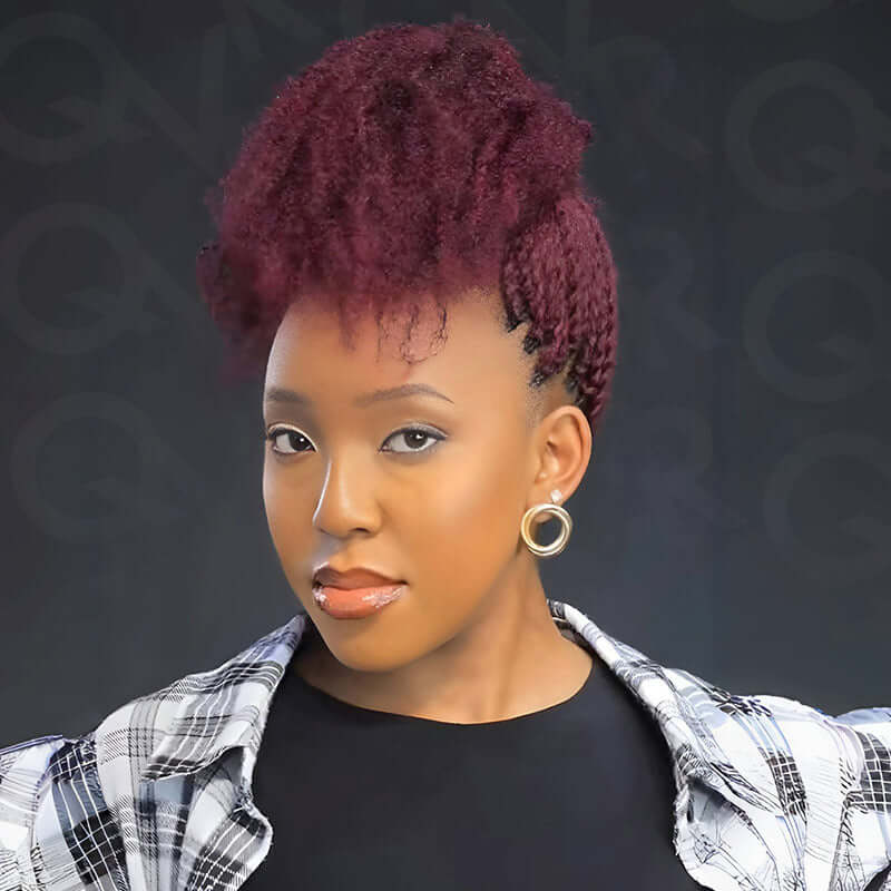 QVR 1 Pack 99J Burgundy Afro Kinky Bulk Human Hair Color