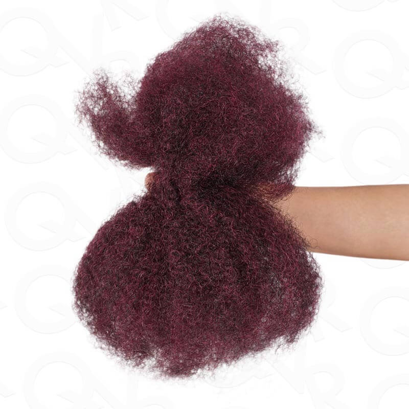 US Only|QVR Mix #1B/99J/Burgundy Afro kinky Bulk Human Hair