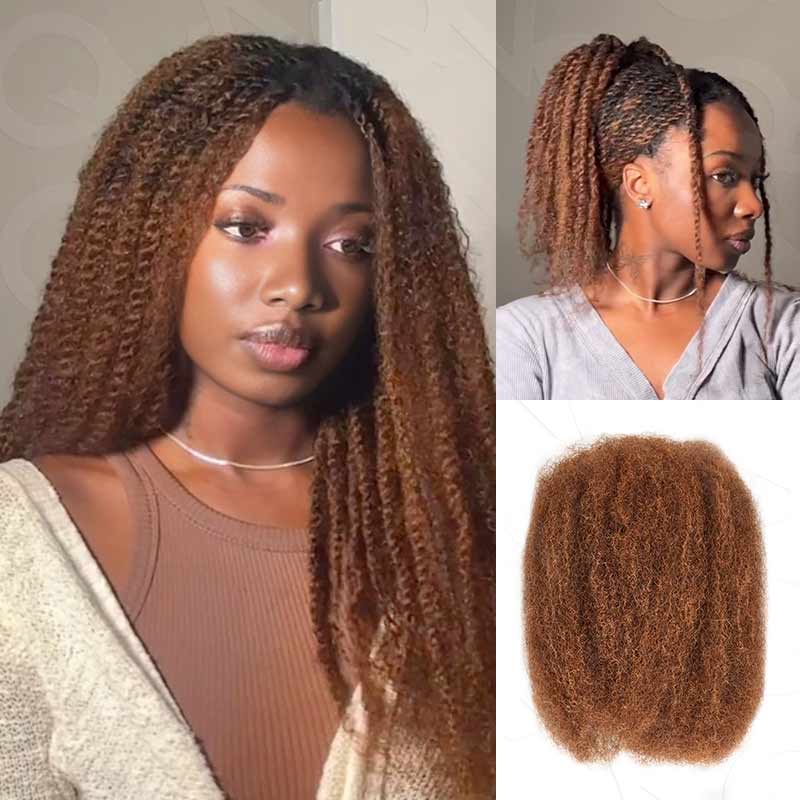 P3G5|Natural Black Afro kinky Bulk Human Hair