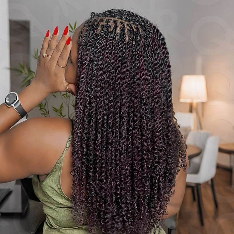 QVR 1 Pack Mix #1B/99J Color Afro Kinky Bulk Human Hair