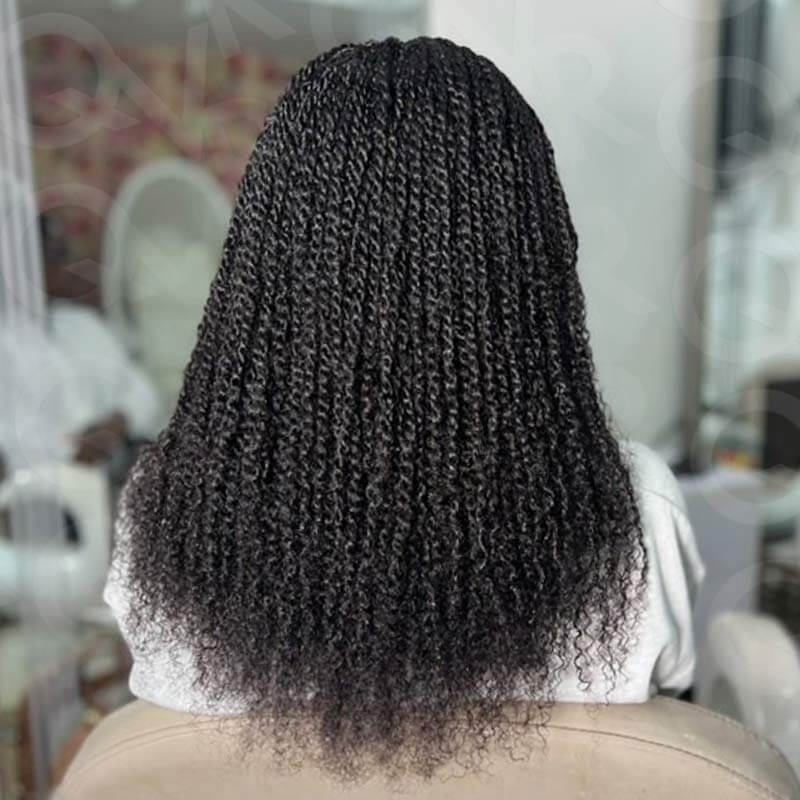 QVR Reddish Brown Color Afro Kinky Bulk Human Hair For Braiding Dreadlock Hair