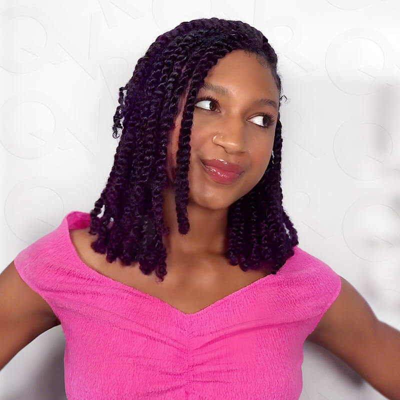 US Only|QVR Mix #1B/Purple Afro kinky Bulk Human Hair