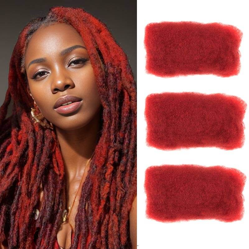 MATCH SALE|QVR Red Afro Kinky Bulk Human Hair