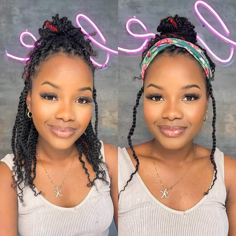 QVR #Red+#1B Two Colors Afro Kinky Bulk Human Hair For Braiding DreadLock