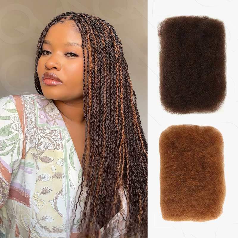 QVR 5 Packs Highlights Color Afro kinky Bulk For Braiding Dreadlock Hair