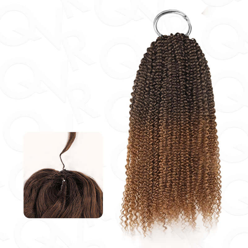 US Only|QVR #T2/30 Afro Kinky Curly Feather Crochet Human Hair