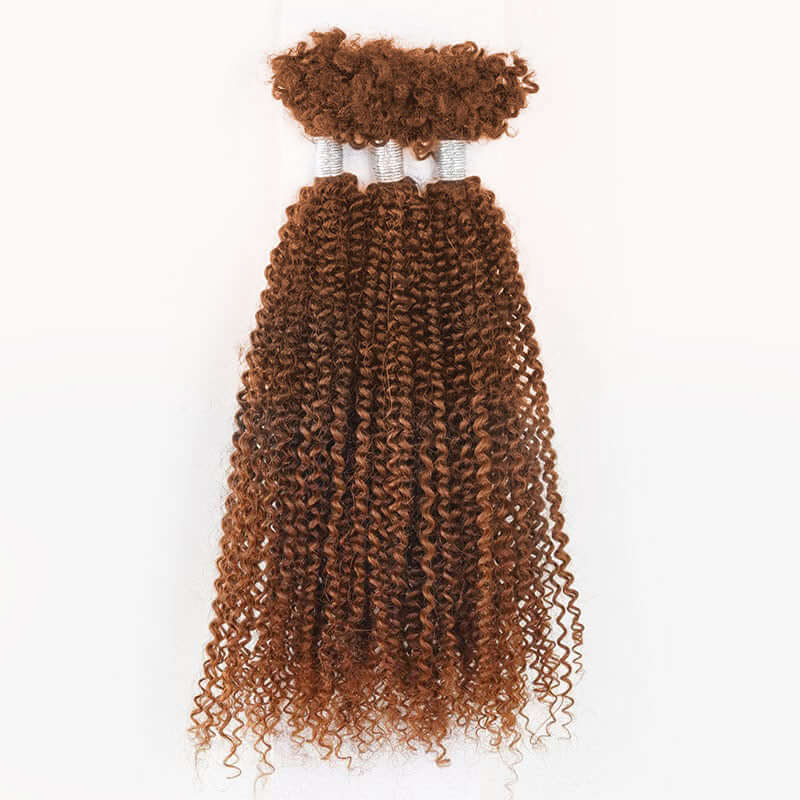 50% OFF|Auburn Brown Afro Kinky V Bulk for Kinky Twist