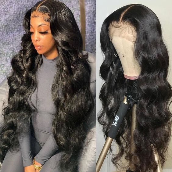 QVR Body Wave Wigs Virgin Hair Wavy Wigs Pre Plucked With Baby Hair 13x6 Lace Glueless Wig 250% Density