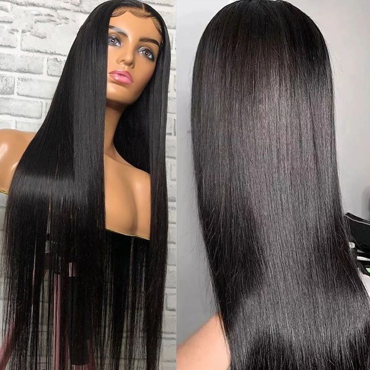 QVR Straight GlueLess Wig HD Lace Frontal Virgin Hair Wigs Lace Closure Wig Pre Plucked With Baby Hair Wigs 250% Density