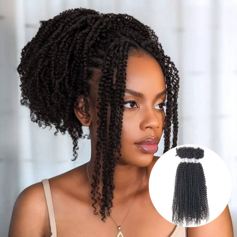 QVR 1 Pack Afro Kinky V Bulk Hair for Kinky Twist Crochet Braiding Hair