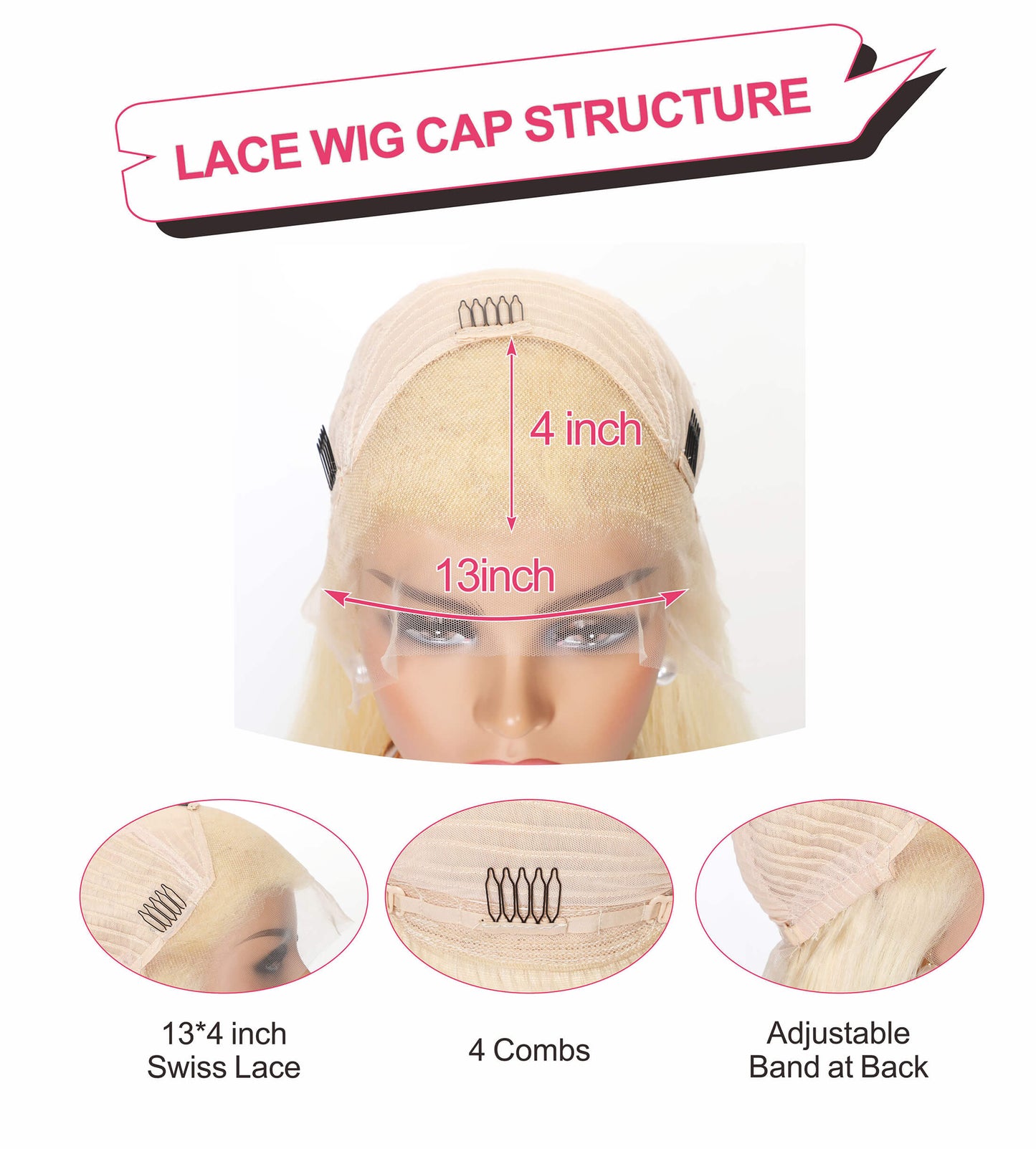 QVR Straight 613 Blonde Lace Part Wig Body Wave Wigs 13x4 Lace Frontal Human Hair Wigs