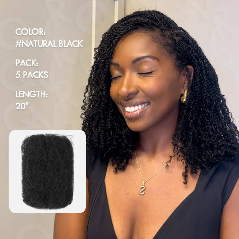 CLEARANCE SALE| Natural Black Afro kinky Bulk Hair Extensions