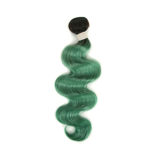QVR Virgin Human Hair Ombre Turquoise Green Human Hair 1pc Body Wave Bundles TT1B/TUQIV