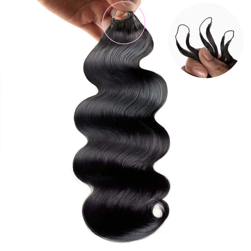 QVR Soft Natural Black Straight Feather Crochet Braid Human Hair Extensions