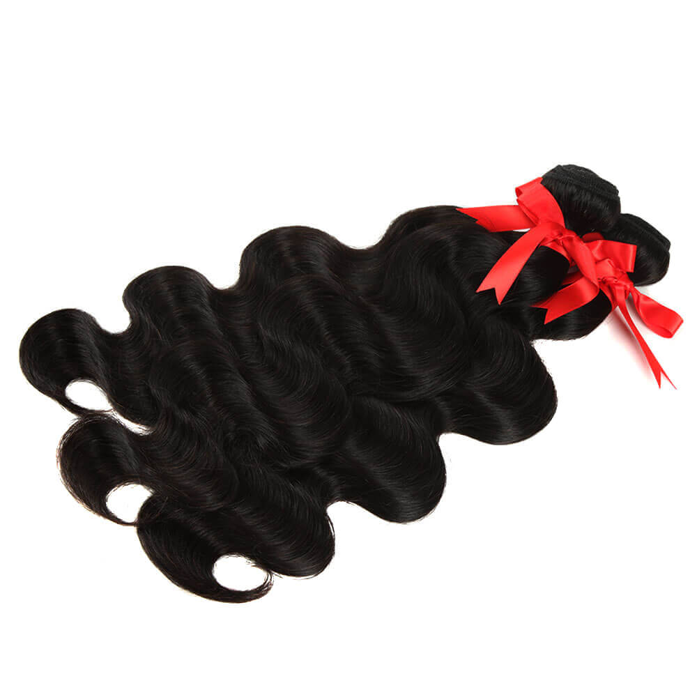 QVR Virgin Human Hair Body Wave 3 Bundles With 360 Lace Frontal