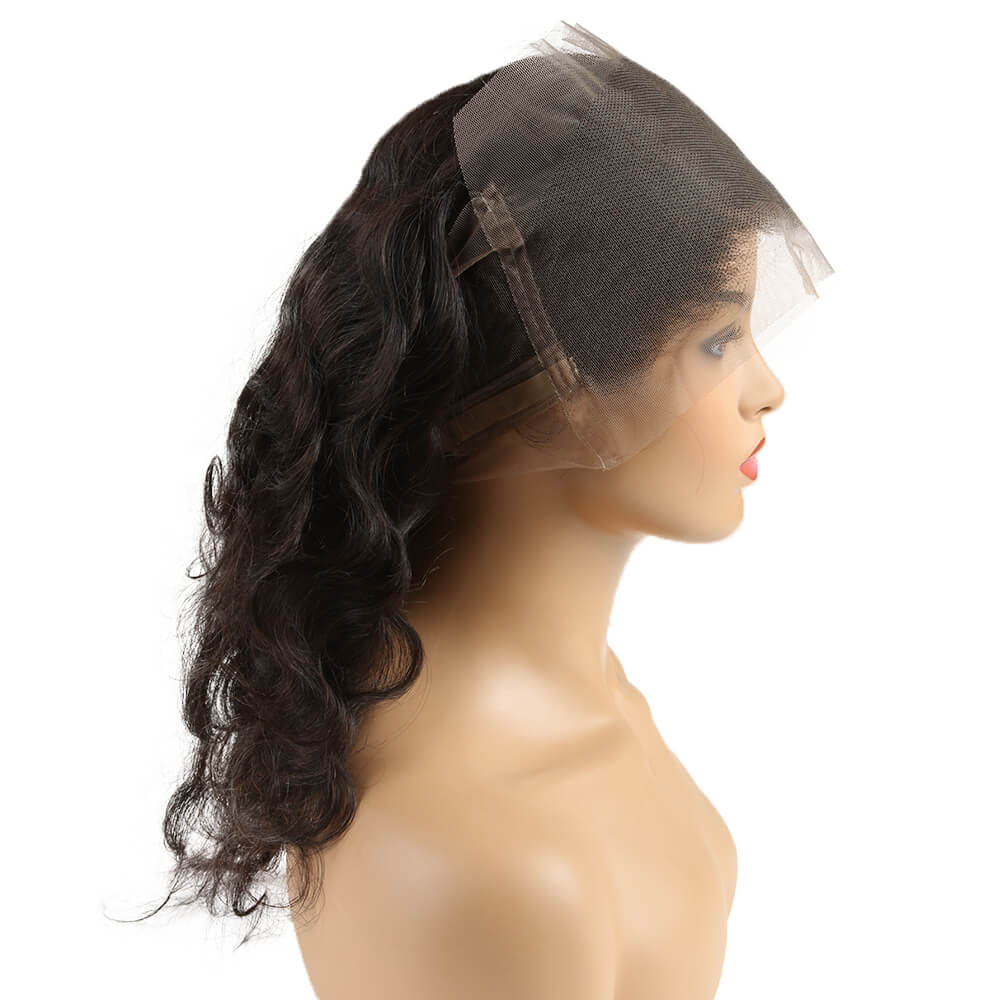 QVR Virgin Human Hair Body Wave 3 Bundles With 360 Lace Frontal