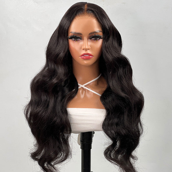 QVR Body Wave Real Brazilian Black Hair Lace Wigs Hair 180% Density 13x4 Lace Frontal Wigs
