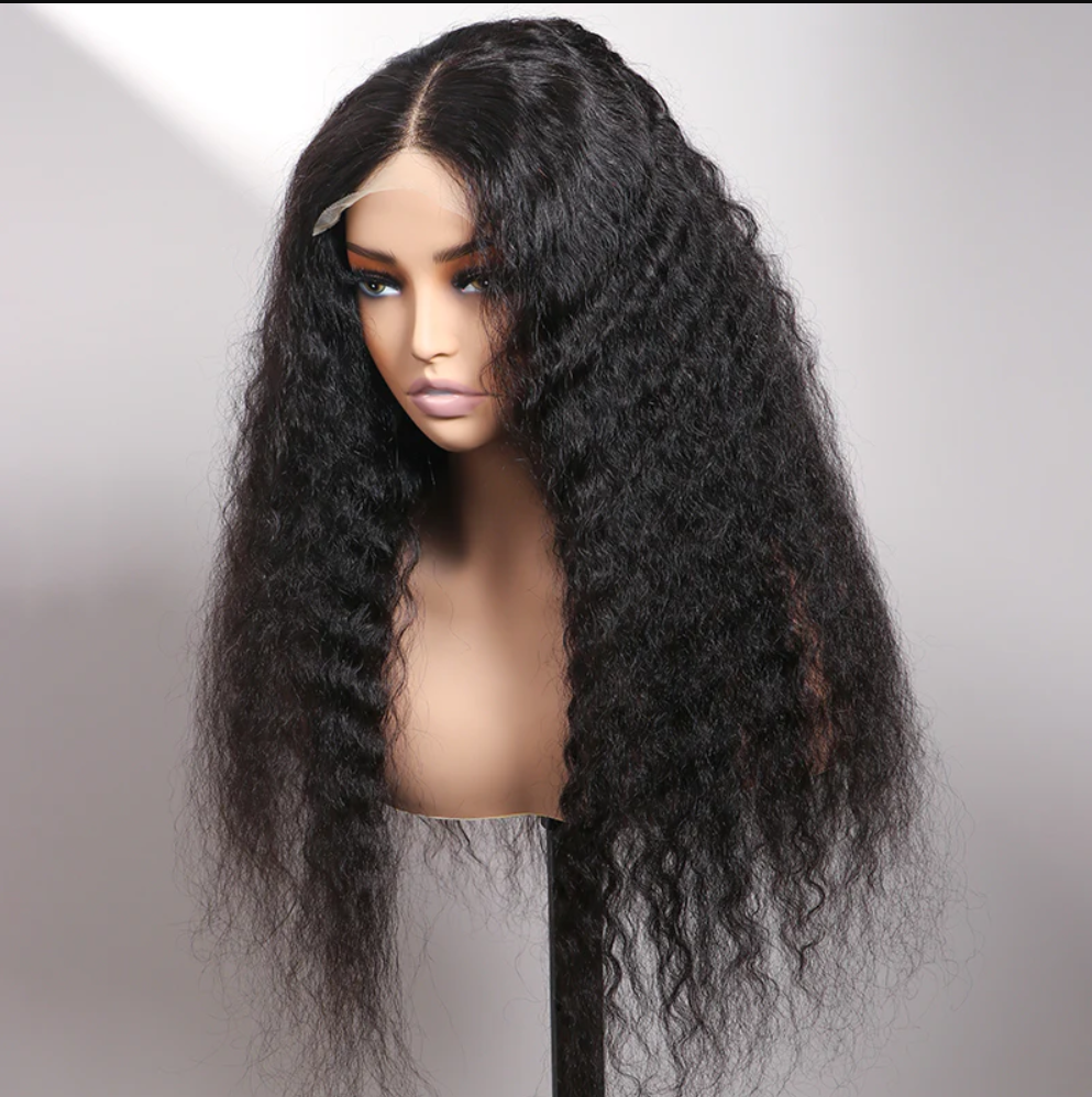 Flowy Bohemian Curls Wig Curly Glueless 5x5 Closure Lace Wig Pre-plucked Human Hair wigs