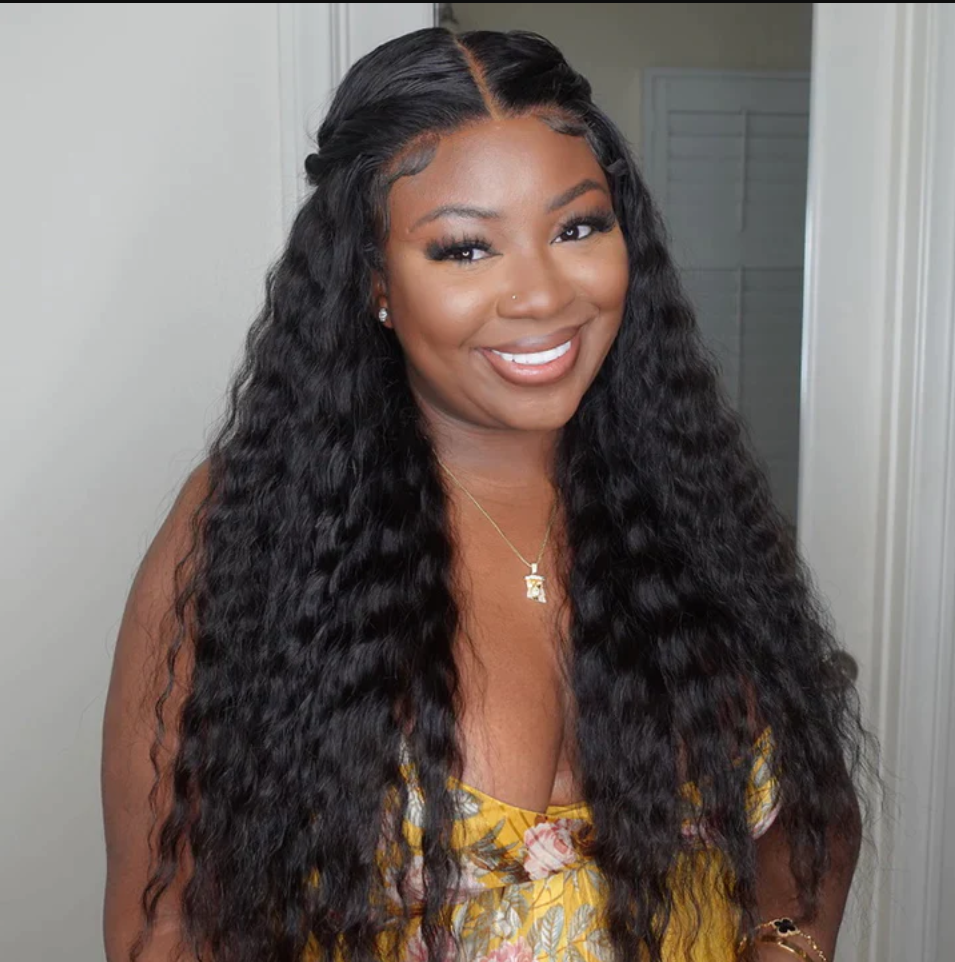 Flowy Bohemian Curls Wig Curly Glueless 5x5 Closure Lace Wig Pre-plucked Human Hair wigs