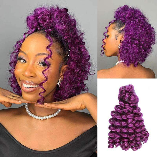 B3G1|QVR Natural Black Bouncy Curl Bulk Hair Extensions For Crochet Braids Human Hair