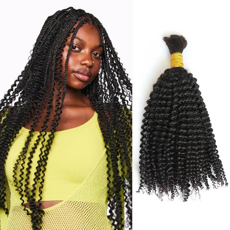 QVR 1 Pack Human Bulk Hair Extensions for Boho Knotless Braiding