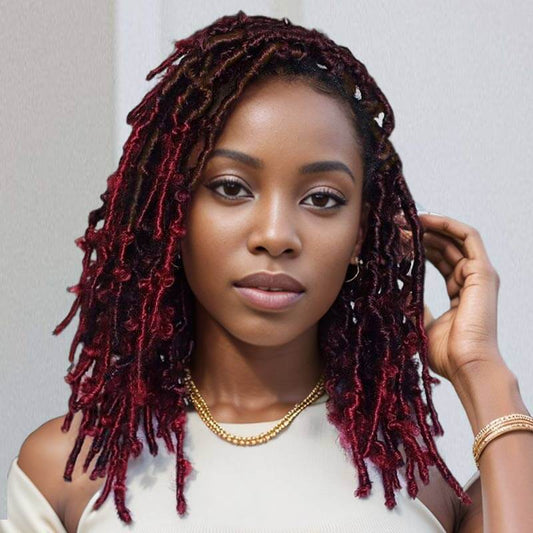 QVR #Burgundy+#4 Two Colors Afro Kinky Bulk Human Hair For Braiding DreadLock
