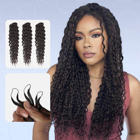 CLEARANCE|Handmade Natural Black Water Wave Crochet Braid Human Hair
