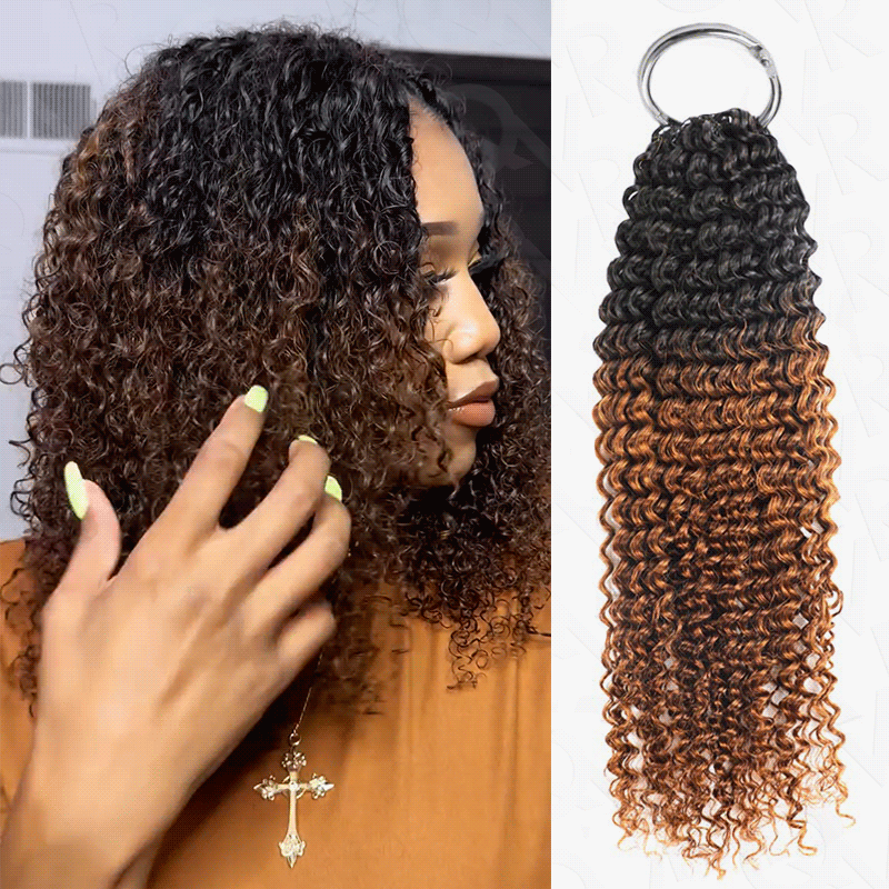 New User Only|QVR #T1B/30 Crochet Hair Small Kinky Curly Feather Crochet Human Hair