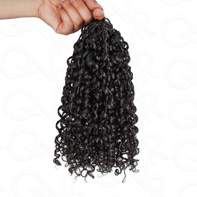 US Only|QVR #1B Ramen Curl Feather Crochet Human Hair